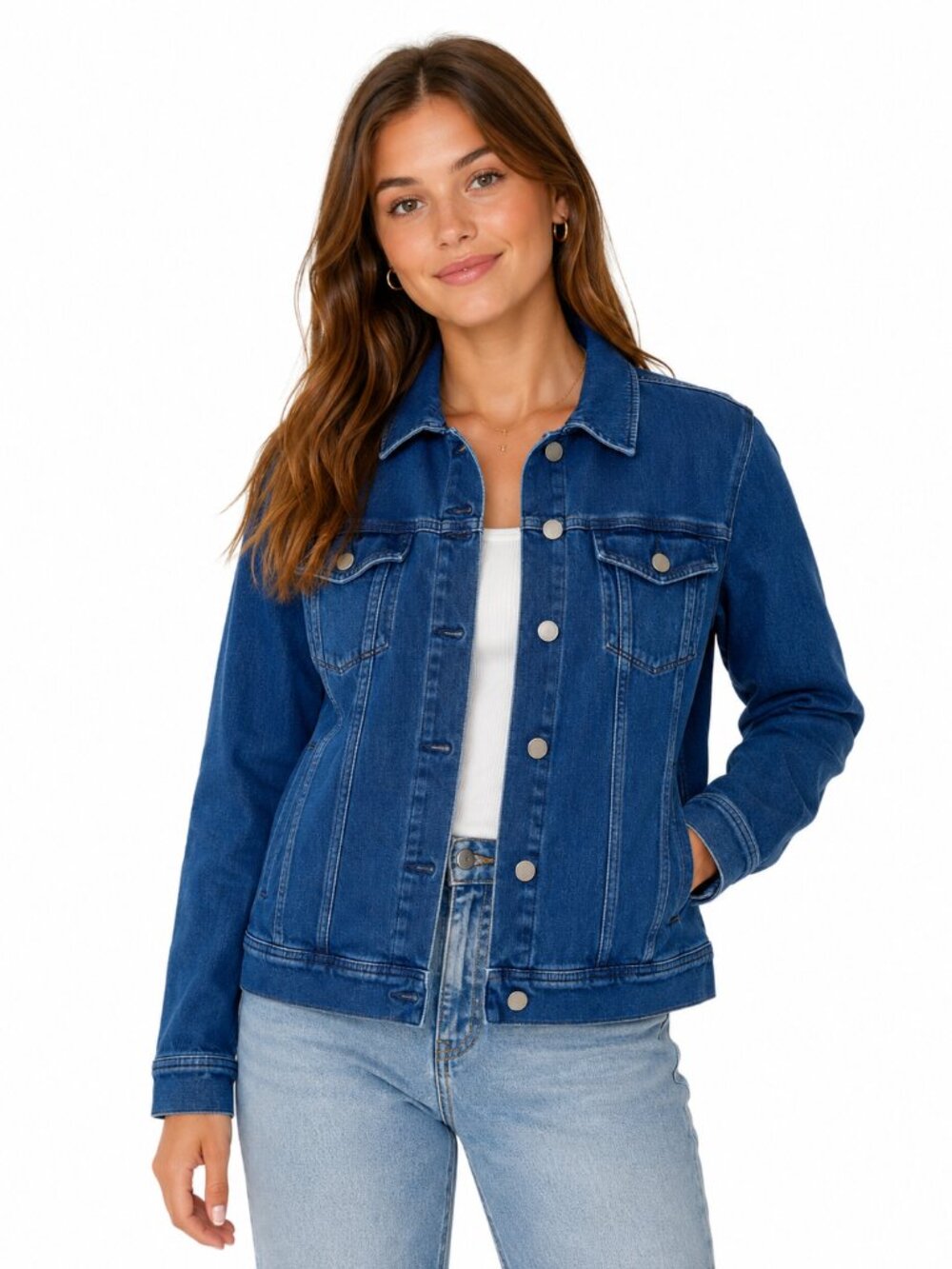 Liverpool Blue Denim Jean Jacket Size XXL Stretch